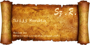 Szijj Renáta névjegykártya